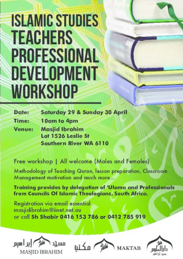 Islamic Studies Teachers Professional Development Workshop 29 and 30 April 2017