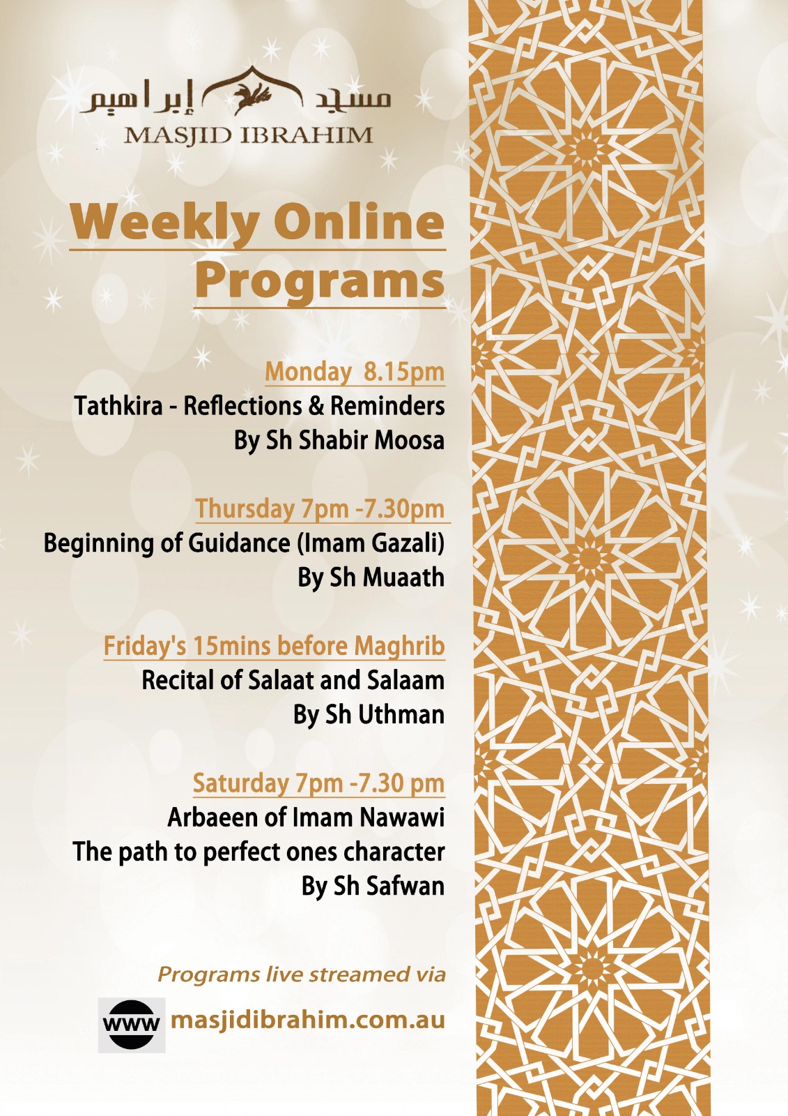 Weekly Programs