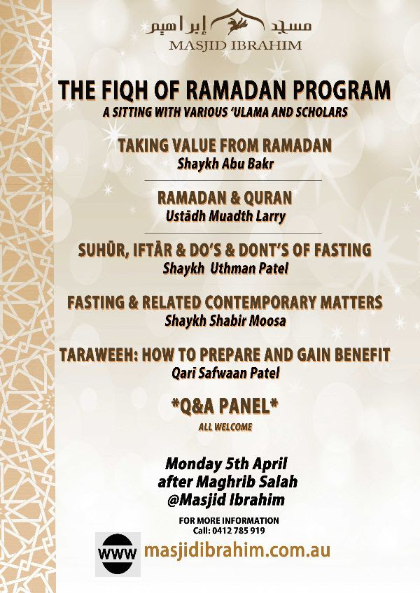 Fiqh of Ramadan - A Sitting with Various 'Ulamah