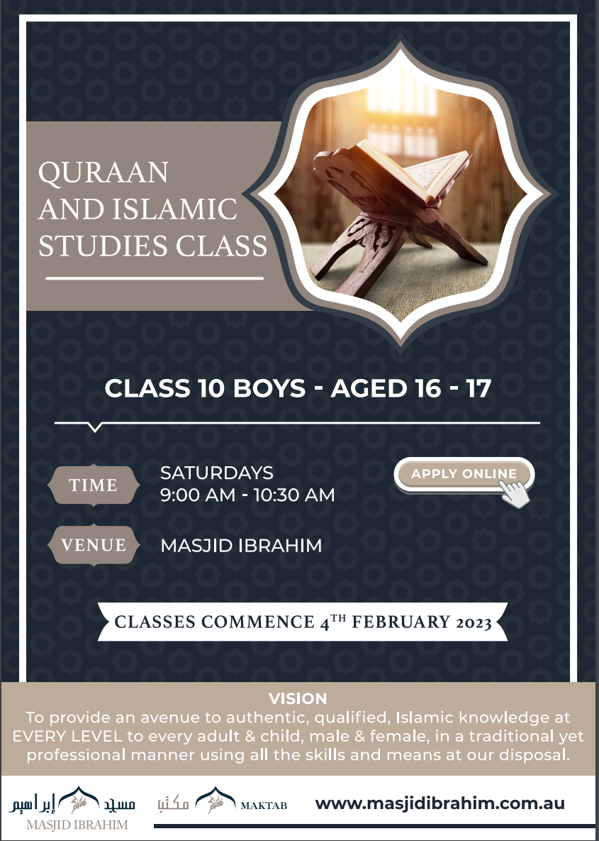 Class 10 Boys Quraan & Islamic Studies Class