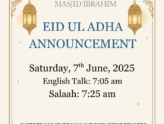 Eid-ul-Adha Sat 7th June 2025