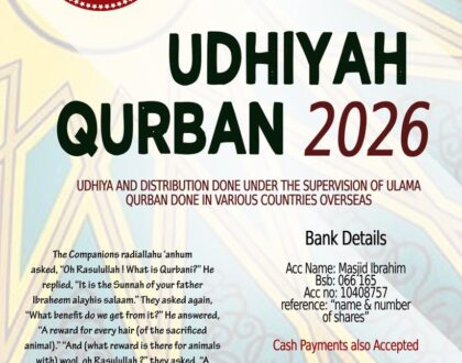 Qurban/Udhiyah 2026 - Online Payment Available